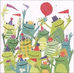 Cheering Frogs Greeting Card
