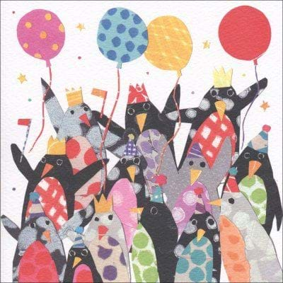 Cheering Penguins Greeting Card