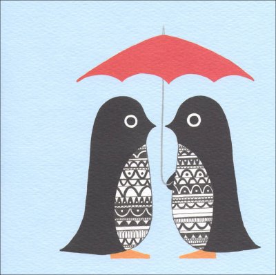 Doodle Penguins Greeting Card