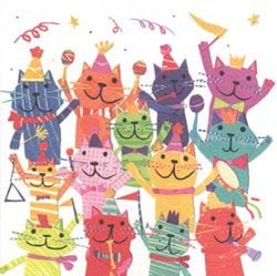 Cheering Cats Greeting Card