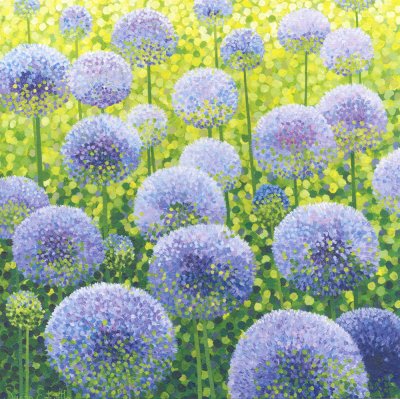 Azure Alliums Greeting Card