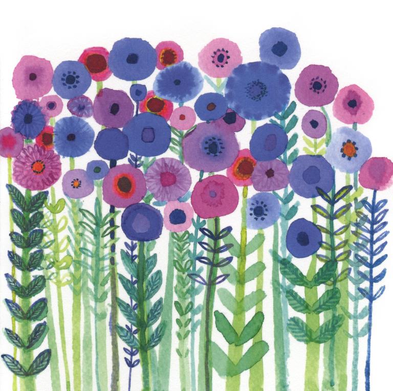 Blue Bed Greeting Card