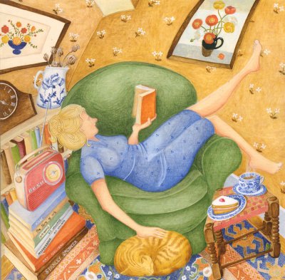 A Good Book Greeting Card