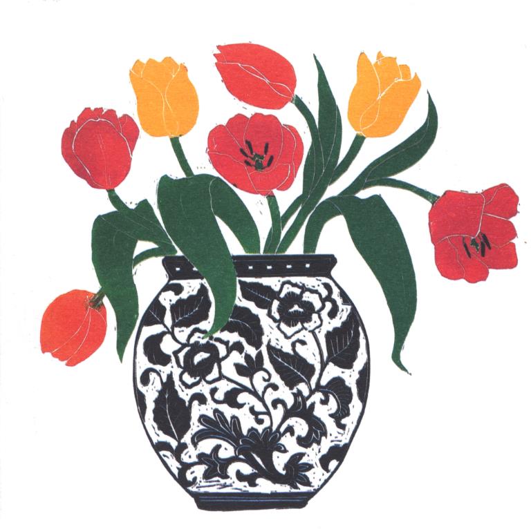 Mixed Tulips Greeting Card