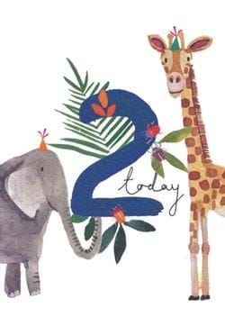 2 Today Jungle Blue Birthday Card