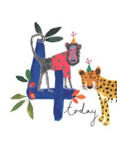 4 Today Jungle Blue Birthday Card