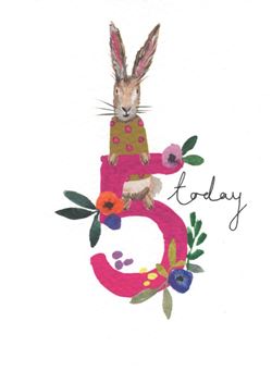 5 Today Rabbit Birthday Card