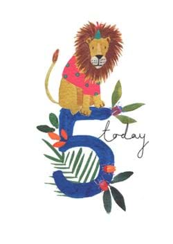 5 Today Lion Birthday Card