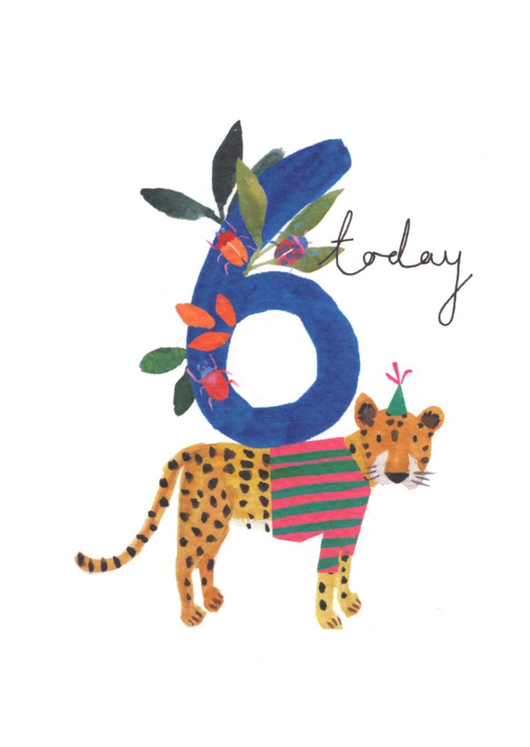 6 Today Jungle Blue Birthday Card