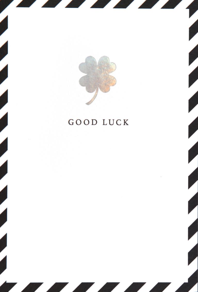Silver Clover Good Luck Card