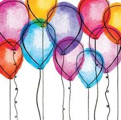 Watercolour Balloons Birthday Card