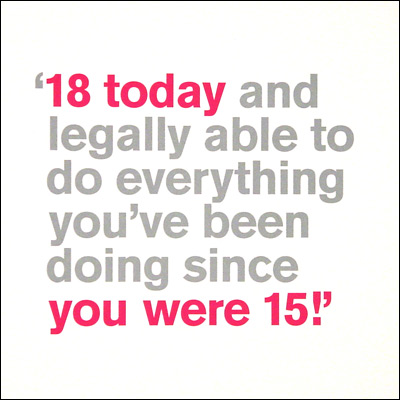 18th Legally Able Birthday Card