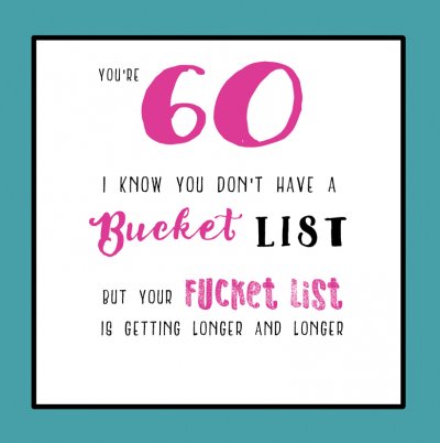 Bucket List 60th Birthday Card
