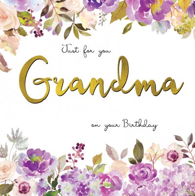 Just for you Grandma Birthday Card