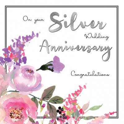 Silver Wedding Anniversay Card
