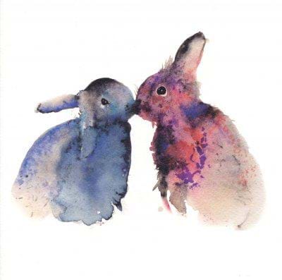 Bunnies in Love Greeting Card