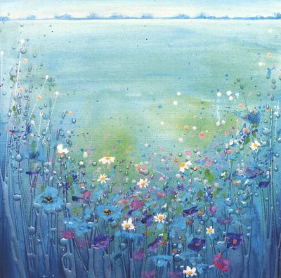 Blue Meadow Greeting Card