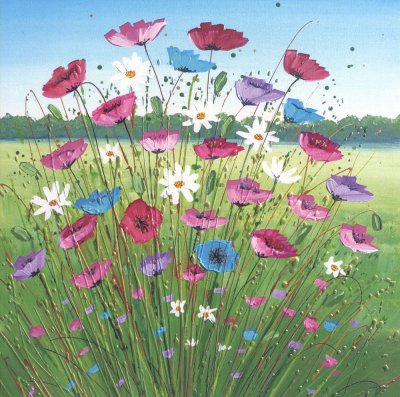 Poppies & Daisies Greeting Card