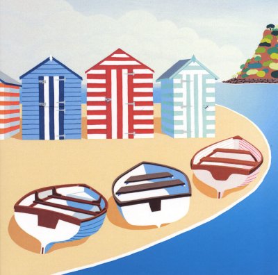 Boats & Beach Huts Greeting Card
