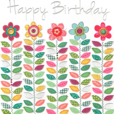 Flowers and Stems Birthday Card