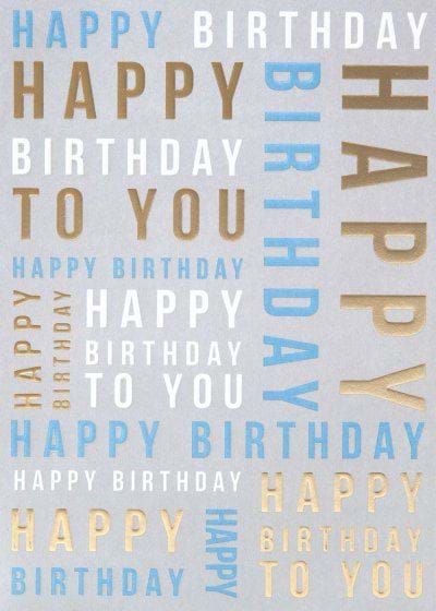 Blue and Gold Birthday Card