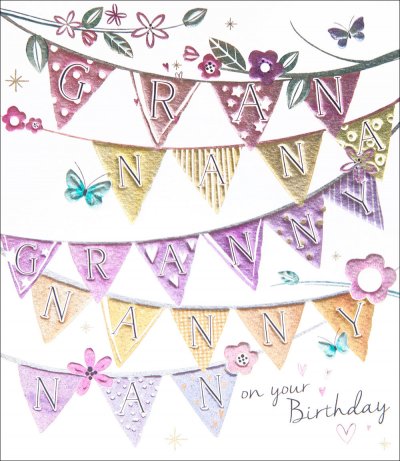 Bunting Grandma Birthday Card