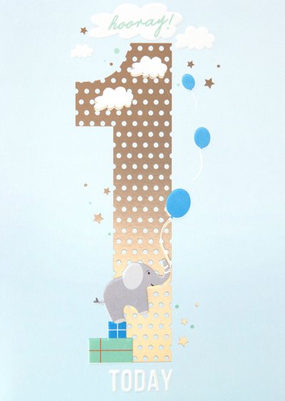 Hooray 1st Birthday Card