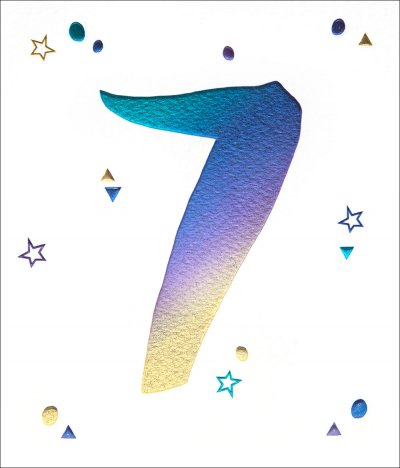 Colourful 7th Birthday Card