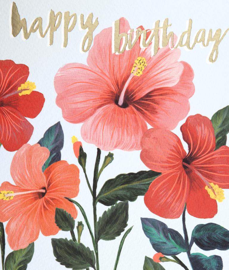Hibiscus Birthday Card