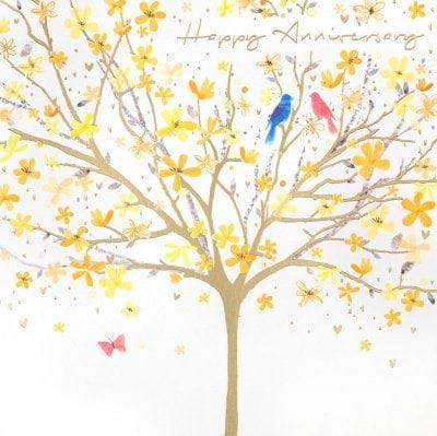Yellow Tree Anniversary Card