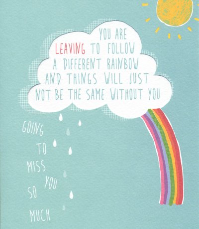 Rainbow Leaving Card