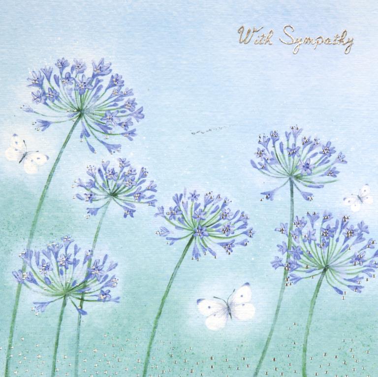 Blue Flowers Sympathy Card
