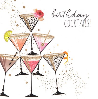 Cocktails Birthday Card