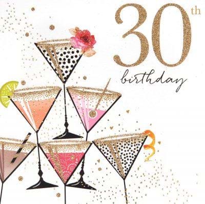 Martini Madness 30th Birthday Card