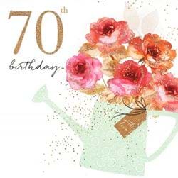 70th Watering Can Birthday Card