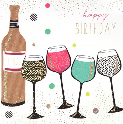 Vino Birthday Card