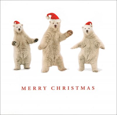 Dancing Polar Bear Christmas Card