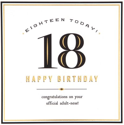 18 Official Adult ness 18th Birthday Card