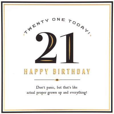 21 Don't Panic 21st Birthday Card