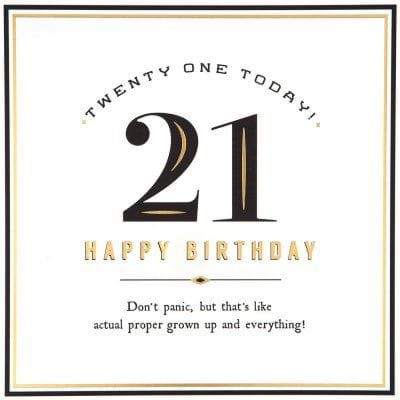 Don't Panic 21st Birthday Card