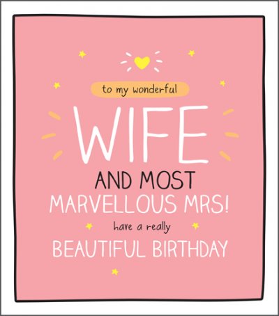 Marvellous Mrs Wife Birthday Card