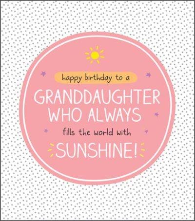 Granddaughter Sunshine Birthday Card