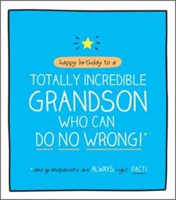 Totally Incredible Grandson Birthday Card