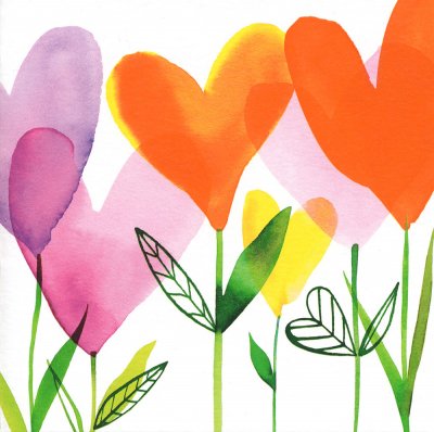 Flower Heart Greeting Card