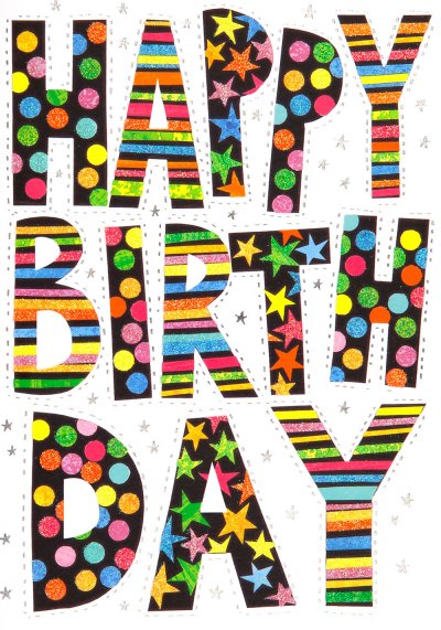 Chunky Letters Birthday Card