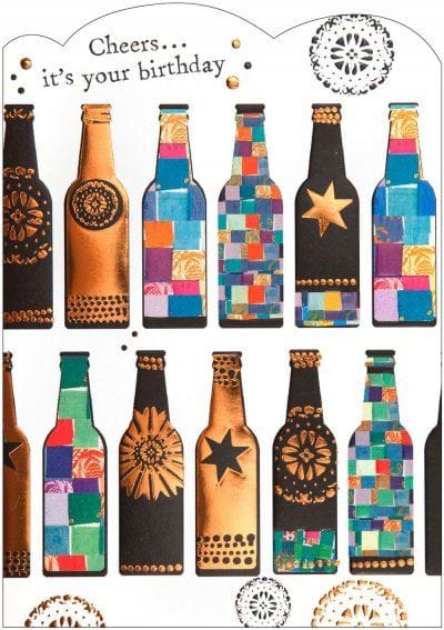 Cheers Bottle Birthday Card
