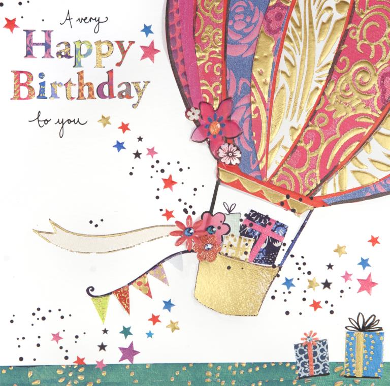 Hot Air Balloon Birthday Card