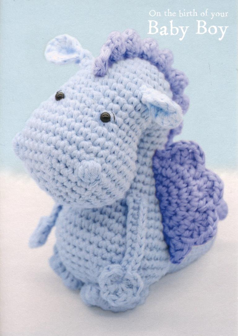 Blue Dinosaur New Baby Boy Card