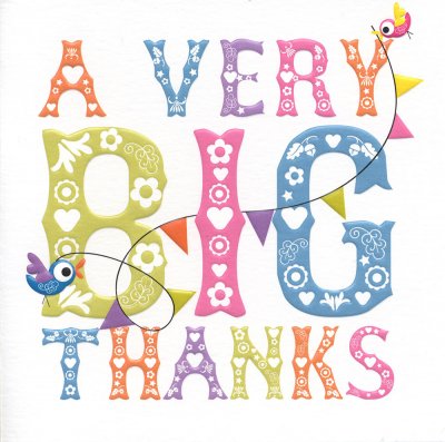 Colourful Letters Thank you Card