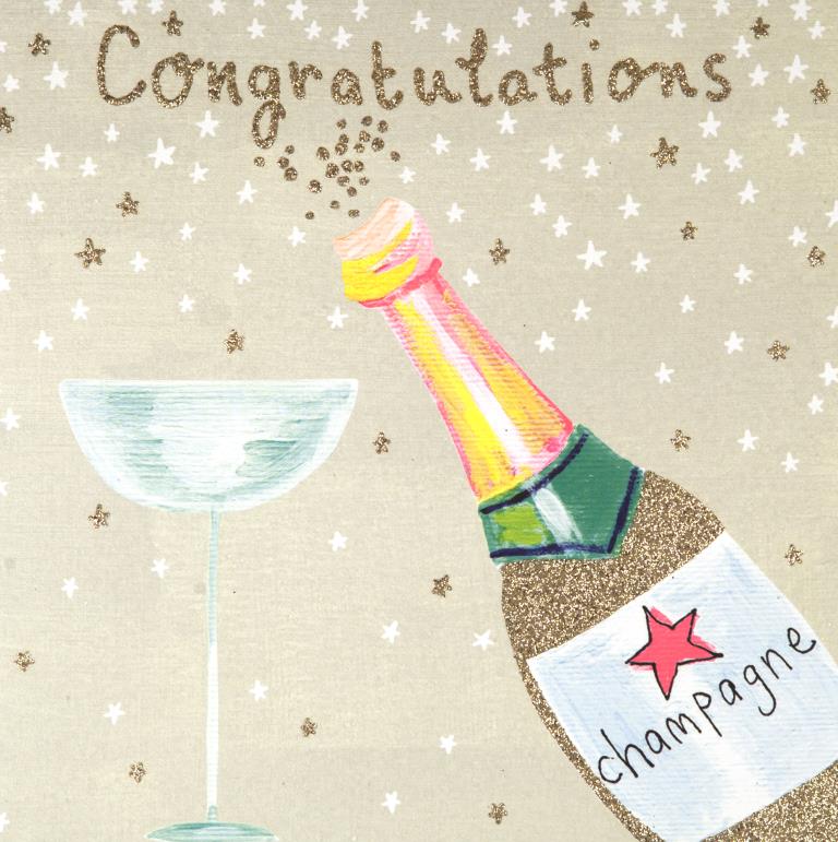 Champagne Congratulations Card